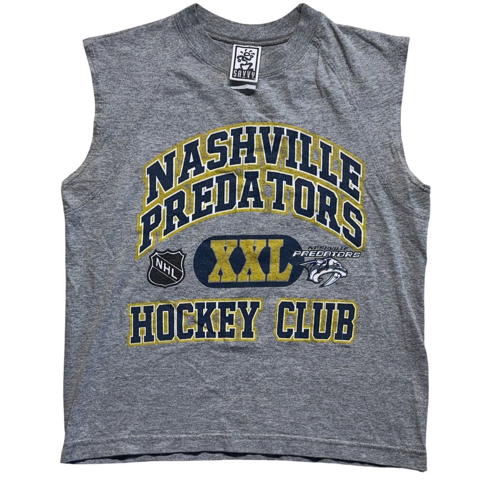 Vintage Nashville Predators Muscle Tank Medium Gray NHL Savvy Trau Loevner